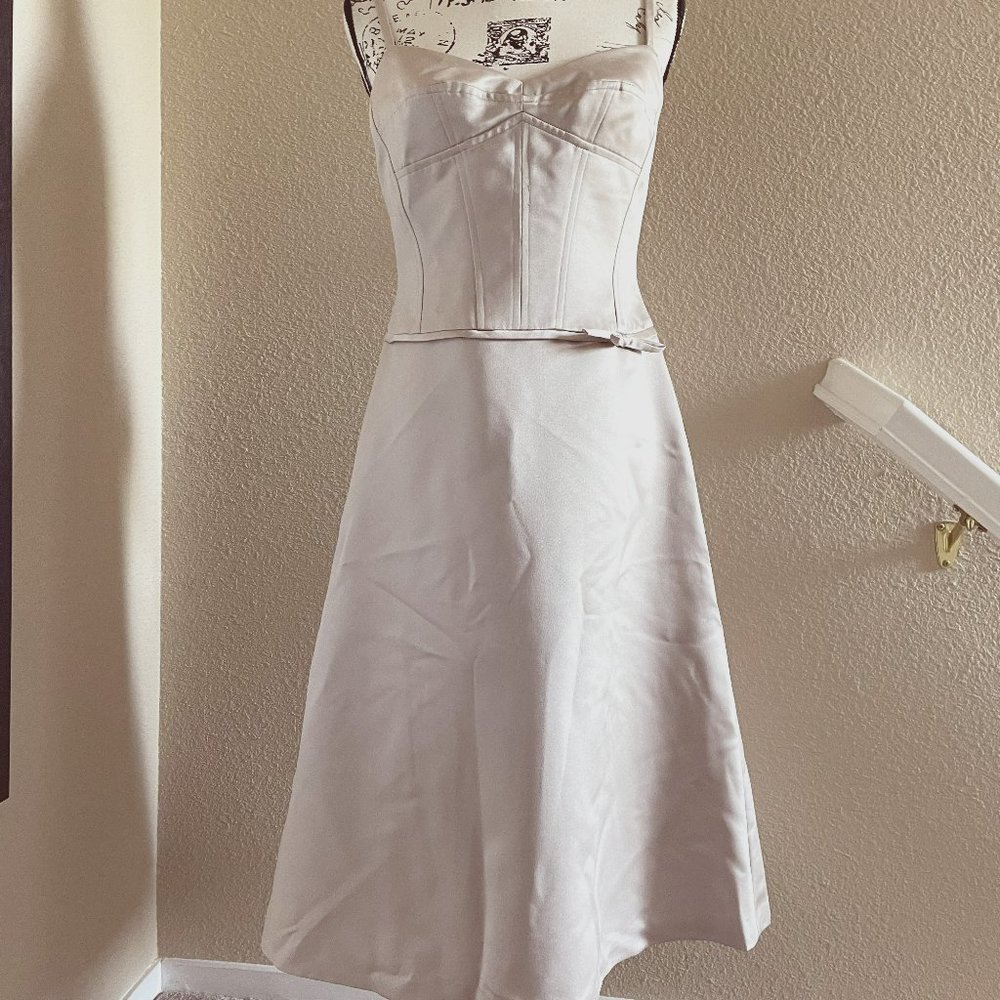 BCBGMaxAzria Champagne Bustier Cocktail Dress